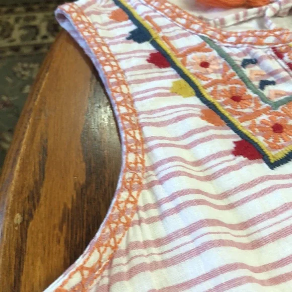 BEACH LUNCH LOUNGE SIZE MEDIUM WHITE/RED STRIPED FULLY LINED DRESS SIZE MEDIUM - Picture 5 of 5